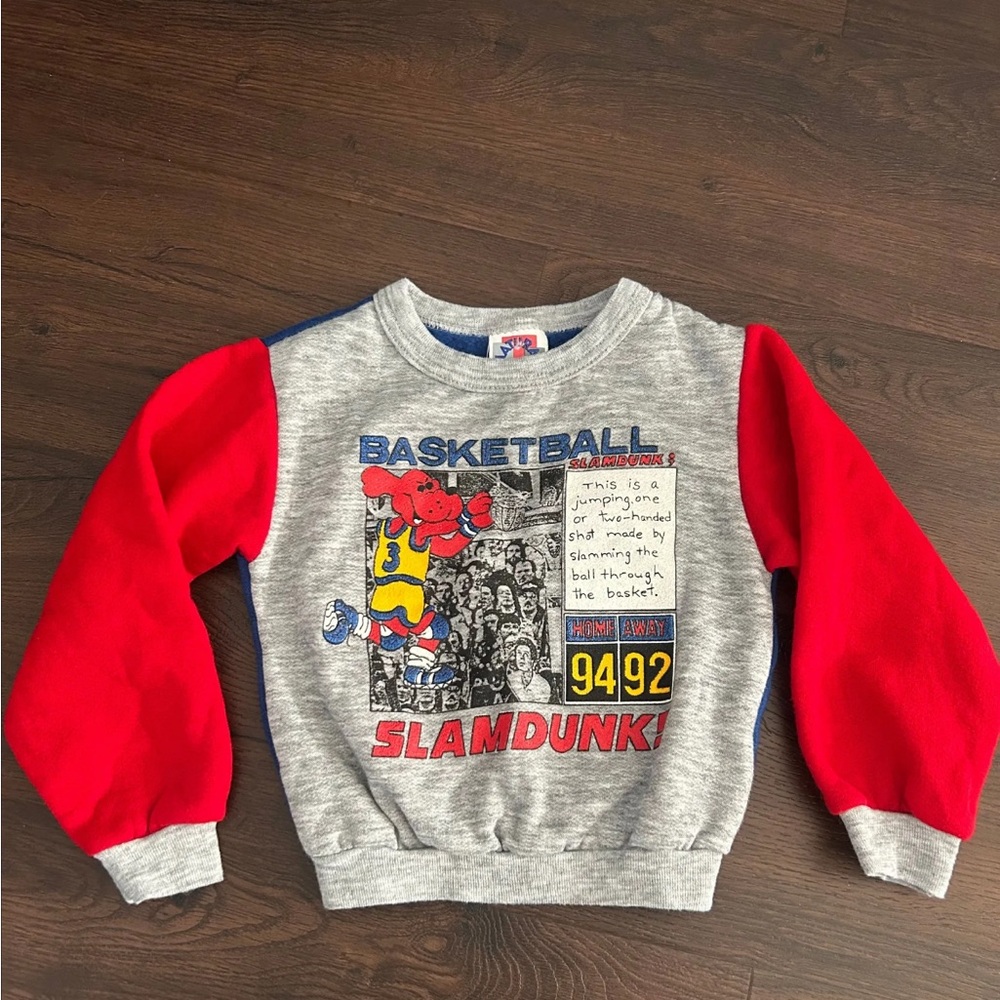 Natural Choice Vintage Basketball Colorblock Boys Crewneck | Size 4T
